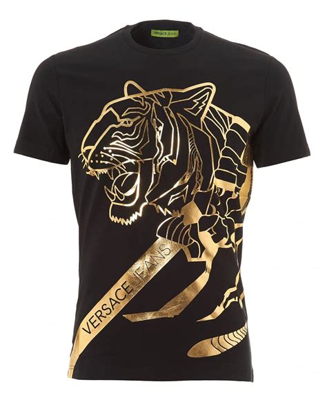 versace t shirt gold foil|Versace shirt black and gold.